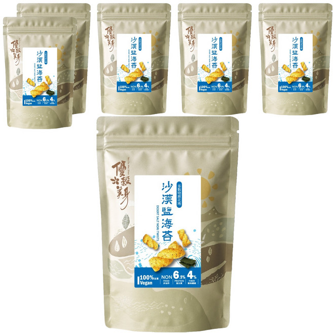 優穀美身 多穀物麻花捲 沙漠鹽海苔口味, 60g, 6個