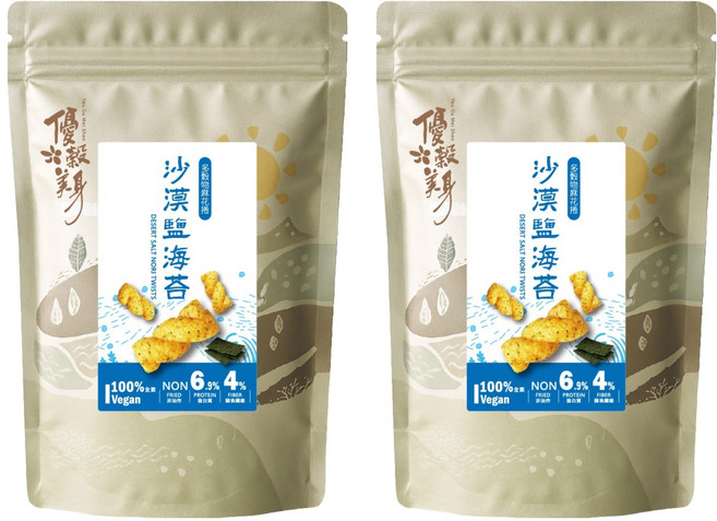 優穀美身 多穀物麻花捲 沙漠鹽海苔口味, 60g, 2個