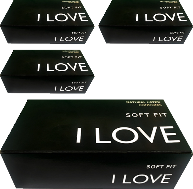 ILOVE 소프트핏 일반형 콘돔, 100개입, 4개