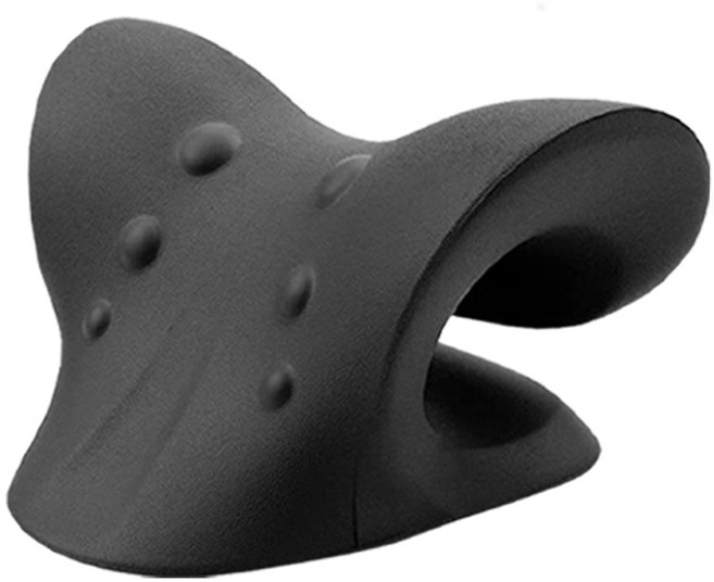 일상나눔 넥 스트레칭 베개, 블랙, 1개