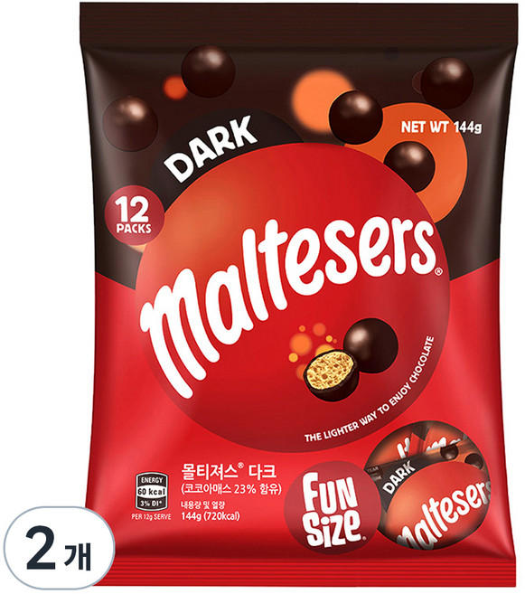 몰티져스 다크 펀사이즈, 144g, 2개