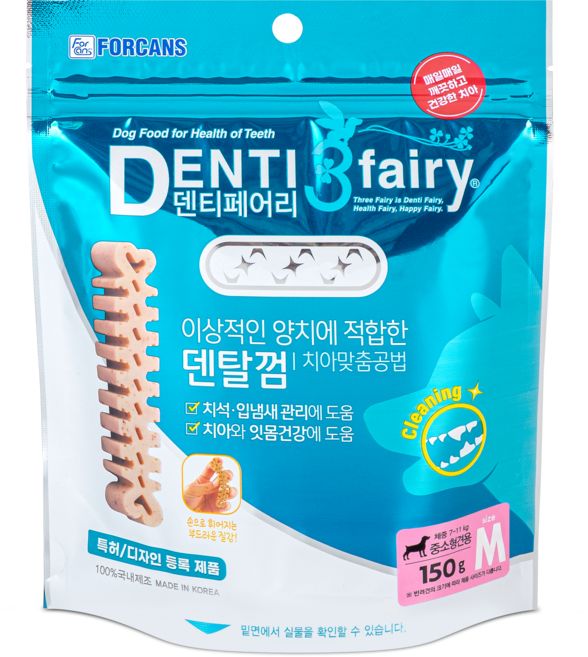 포켄스덴티페어리 반려견 덴탈껌 M 중소형견용, 구강청결, 150g, 1개