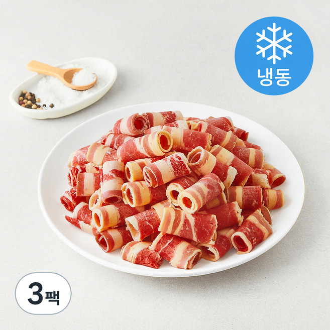 호주산 우삼겹 바로구이 대패 (냉동), 3팩, 500g