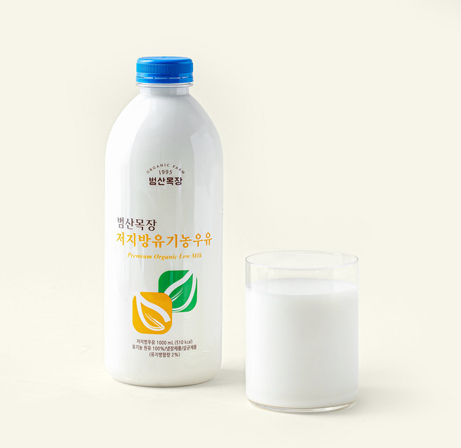 범산목장 저지방 유기가공식품인증 우유, 1L, 1개