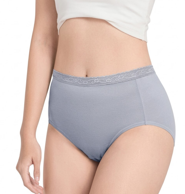 GIAT 吉亞特 石墨烯柔感防漏生理褲 蕾絲款 530864, 雲水藍