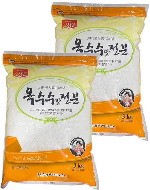 Cheongeun F&B 玉米味澱粉, 3kg, 2個