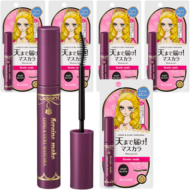 키스미 히로인메이크 롱앤컬 마스카라 EX 6g, 딥블랙, 5개