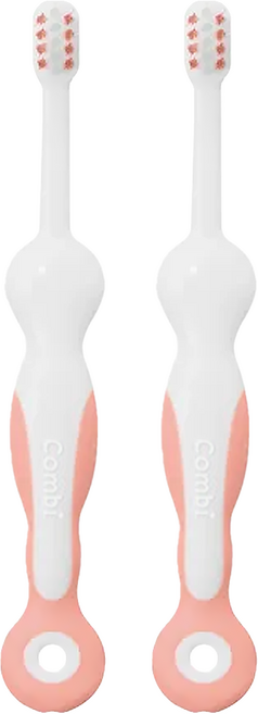 Combi 康貝 Teteo四階刷牙訓練器, 粉桃色, 2支, 1組