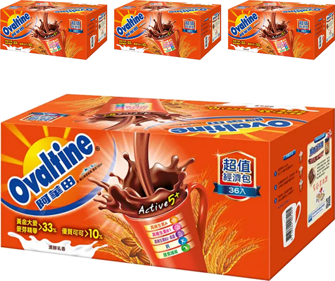Ovaltine 阿華田 營養巧克力麥芽飲品, 20g, 36包, 4盒