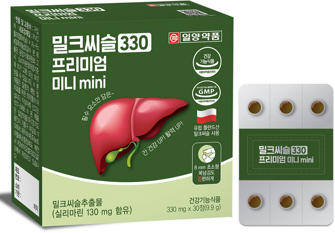 일양약품 밀크씨슬 330 프리미엄 미니 mini 9.9g, 1개, 30정