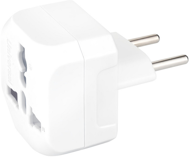 SUPERCELL 超電王 SC303歐規小圓轉接頭 國際旅行必備 多國插座適用, 1入