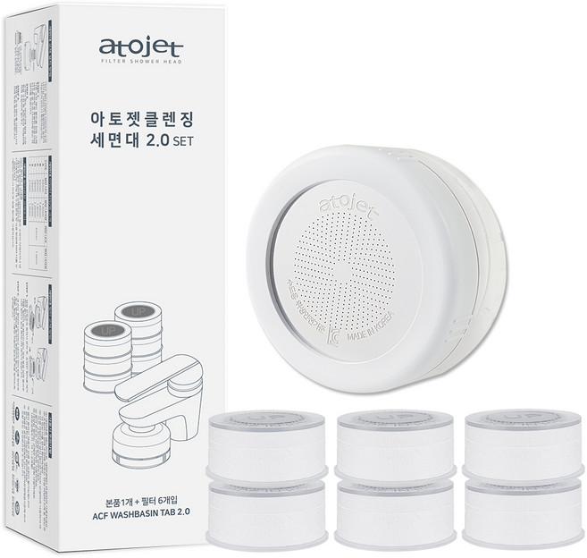 아토젯 클렌징 세면대 2.0 + 리필 필터 6p 세트