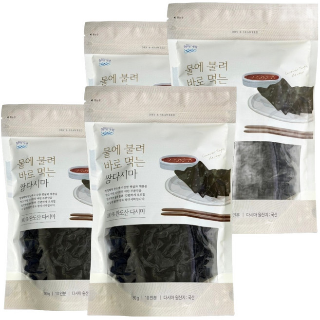 청해거상 물에 불려 바로 먹는 쌈다시마, 80g, 4개