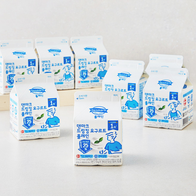 덴마크 드링킹 요구르트 플레인, 275ml, 8개입, 1개