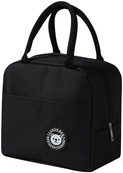 디에스 캠핑 피크닉 곰돌이 보온보냉백, 블랙, 1개