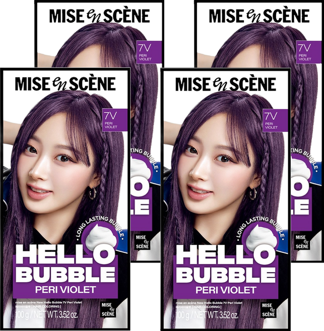 mise en scene 魅尚萱 NEW HELLO BUBBLE 染髮劑, 櫻草紫, 4個