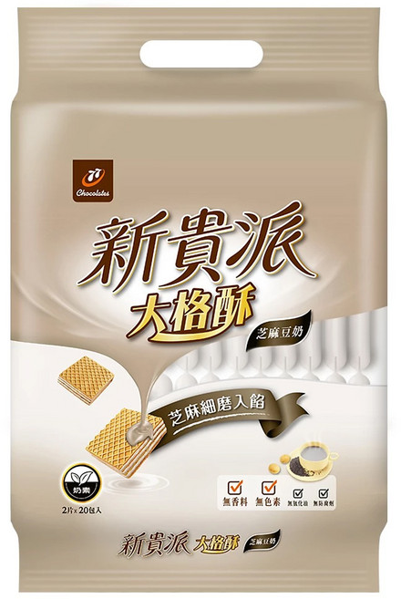 77 新貴派 大格酥 芝麻豆奶, 324g, 1袋