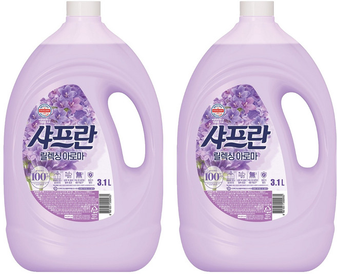 샤프란 플러스 섬유유연제 릴렉싱아로마 본품, 3.1L, 2개