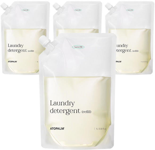 아토팜 세탁 유아 세제 리필, 4개, 1L
