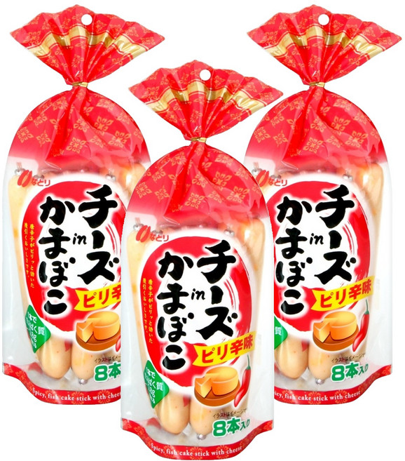 Natori Food 起司魚板棒 辣味 8入, 232g, 3袋