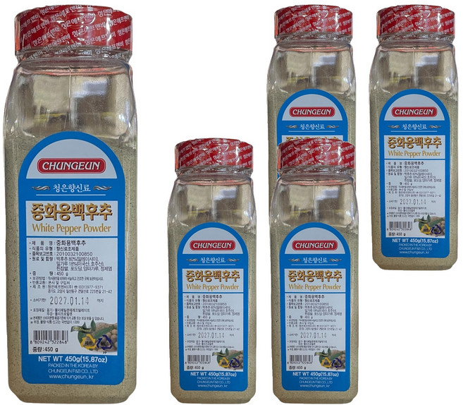 청은 중화용백후추, 450g, 5개