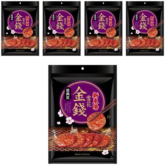 新東陽 雪花金錢豬肉乾, 200g, 6包