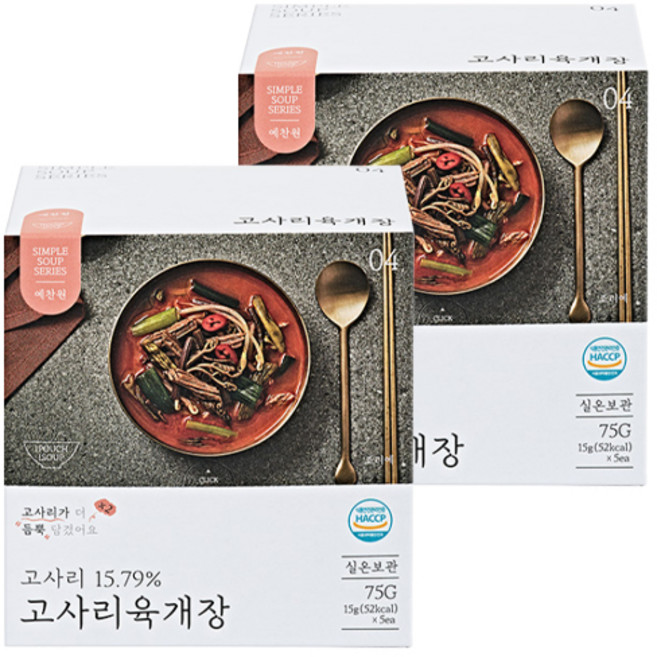 예찬원 고사리육개장, 75g, 2개