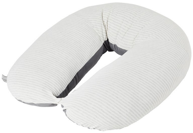 unilove Hopo多功能孕哺枕 有機棉兩用枕套 不含枕心 UNI-41004C, 條紋灰