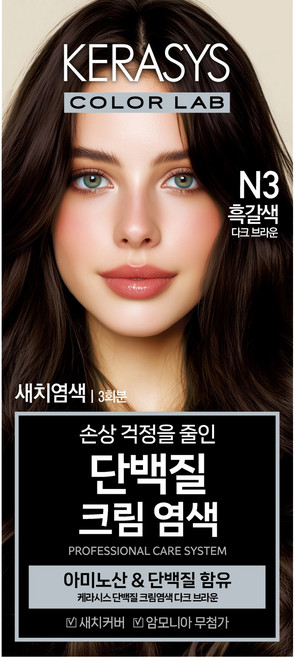 케라시스 단백질 크림 염모제 120g, 다크브라운, 1개