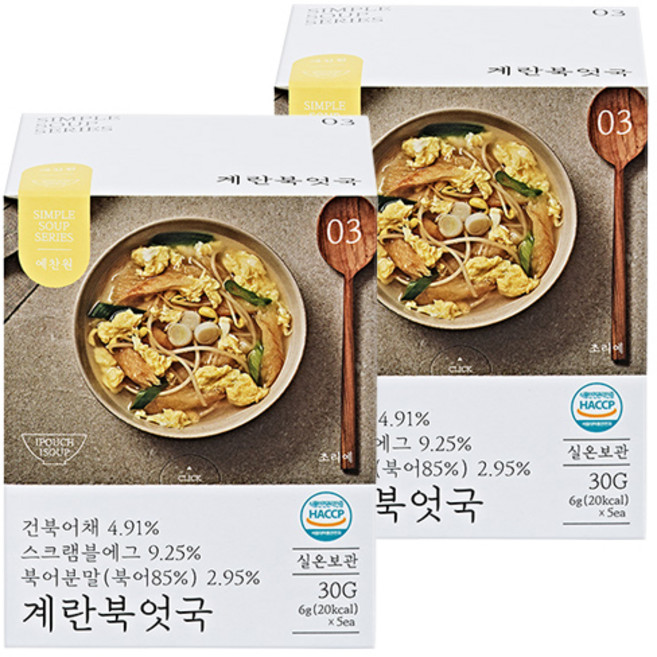예찬원 계란북엇국, 30g, 2개