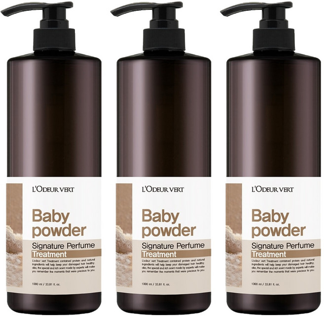 로더베르 시그니처 퍼퓸 트리트먼트 베이비파우더, 1L, 3개