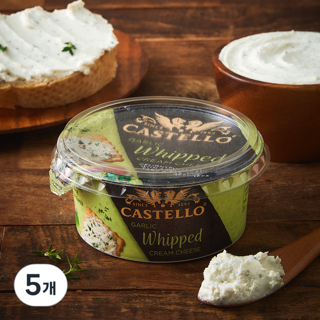 Arla 카스텔로 휩트 크림치즈 갈릭, 125g, 1개입, 5개