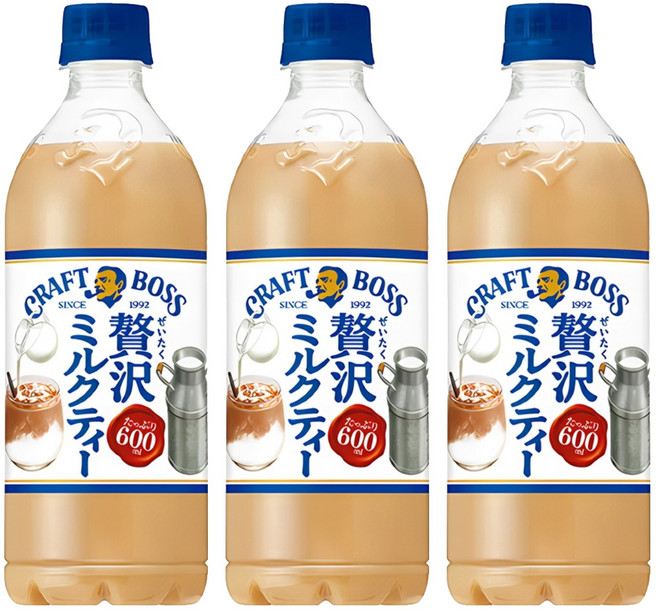 日本 BOSS 工藝奶茶, 600ml, 3瓶