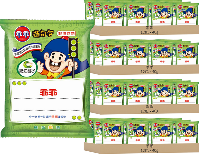 乖乖 玉米脆條 奶油椰子, 40g, 48包