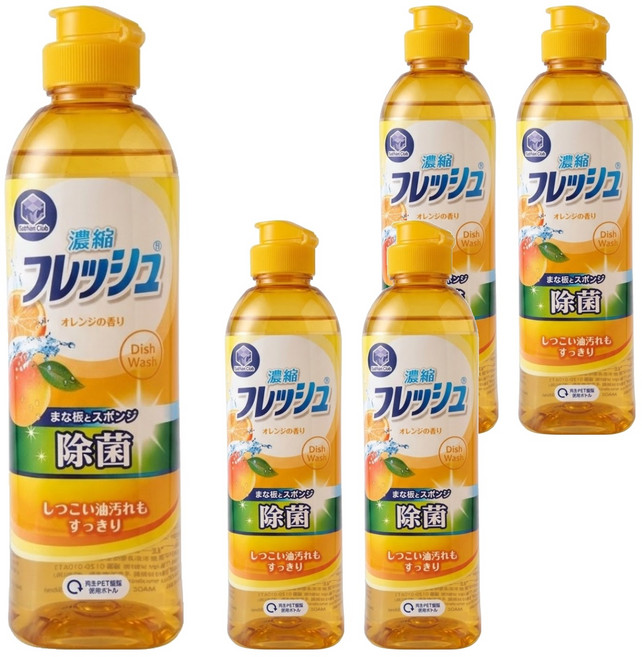 第一石鹼 Kitchen Club 中性濃縮柑橘精油洗碗精 柑橘精油, 250ml, 5瓶