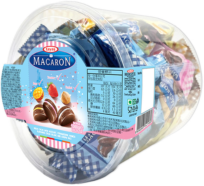tayas 塔雅思馬卡龍造型可可製品 綜合味, 1kg, 1個