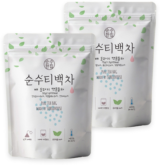 순수한집 배 도라지 맥문동차, 1g, 50개입, 2개