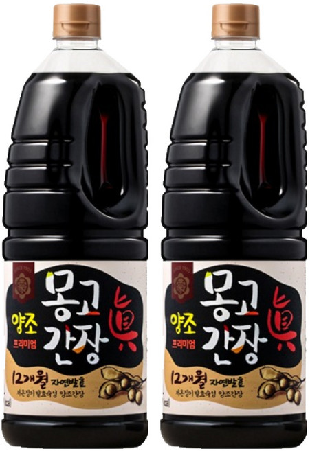 몽고진간장 양조 프리미엄 진간장, 1.8L, 2개