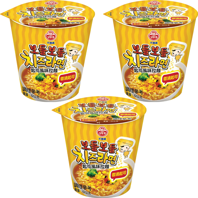 OTOKI 不倒翁 起司風味湯杯麵 62g, 3入