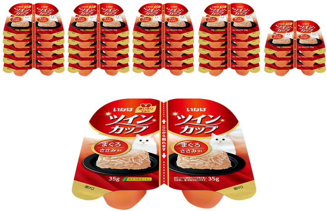 이나바 고양이 트윈컵 테린 간식캔 IMC-222, 혼합맛(참치/닭가슴살), 70g, 24개