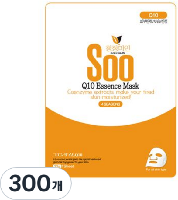 청정미인 에센스 큐텐 마스크팩, 1개입, 300개