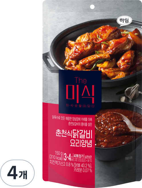 더미식 춘천식닭갈비 요리양념, 150g, 4개