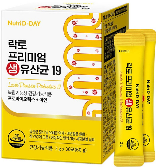 뉴트리디데이 락토 프리미엄 생유산균 19, 1개, 60g