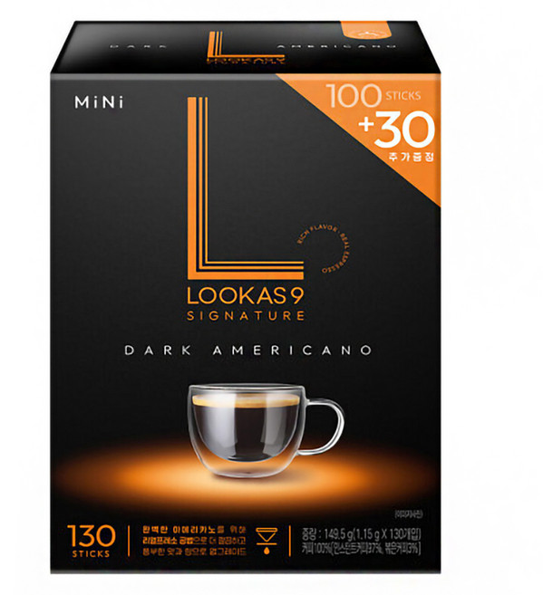 LOOKAS9 深烘美式咖啡, 1.15g, 130包, 1盒