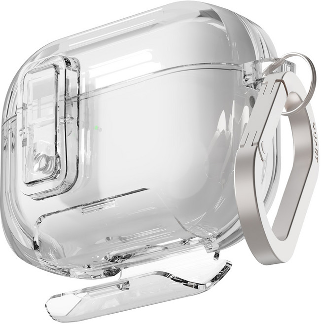 누아트 크리스탈 마그네틱 스탠드 락 범퍼 케이스, 투명, 1개, 에어팟 프로3