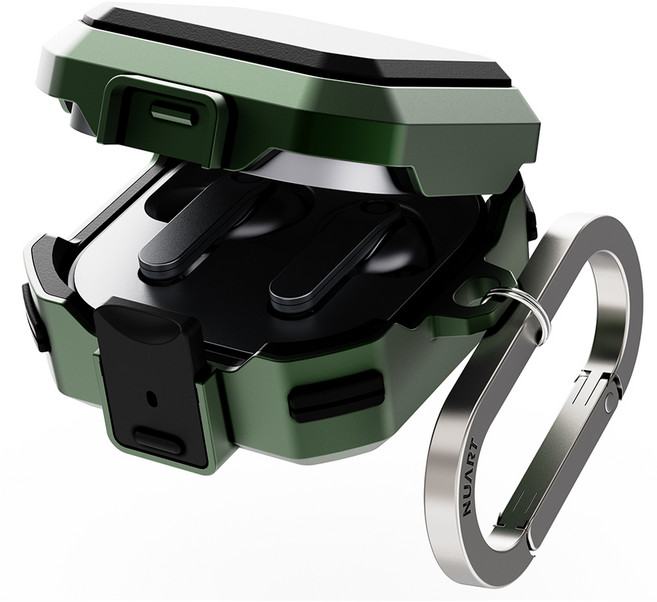 누아트 갤럭시 버즈4 / 버즈 4프로 프레임 락 범퍼 케이스, 그린, 1개