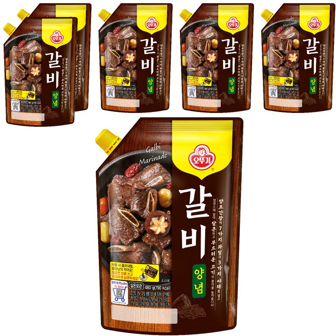 오뚜기 갈비양념 스파우트팩, 6개, 480g