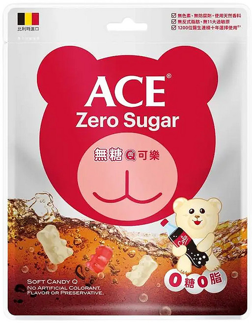 ACE Q軟糖 可樂 無糖, 220g, 1袋