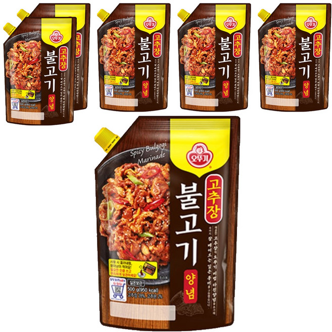 오뚜기 고추장 불고기 양념 스파우트팩, 6개, 500g