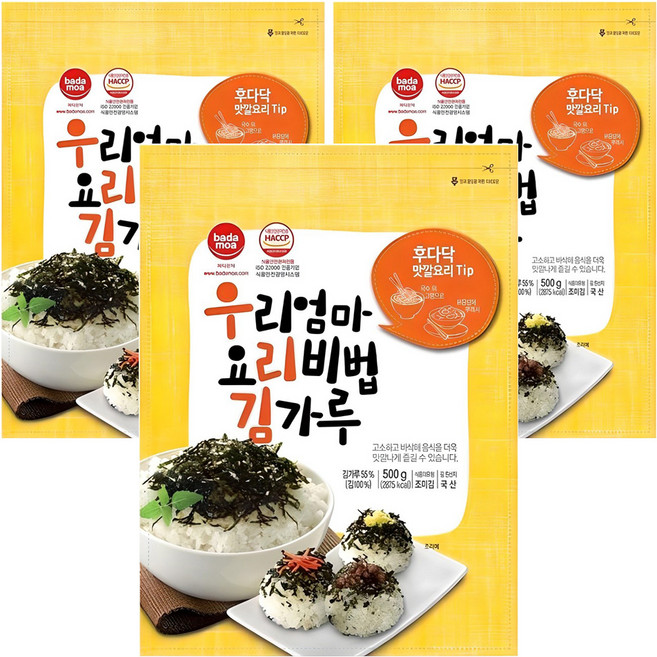 바다모아 우리엄마 요리비법 김가루, 500g, 3개